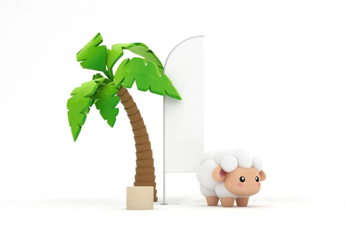 흰 배경 위의 아드하 깃발 앞면 모습