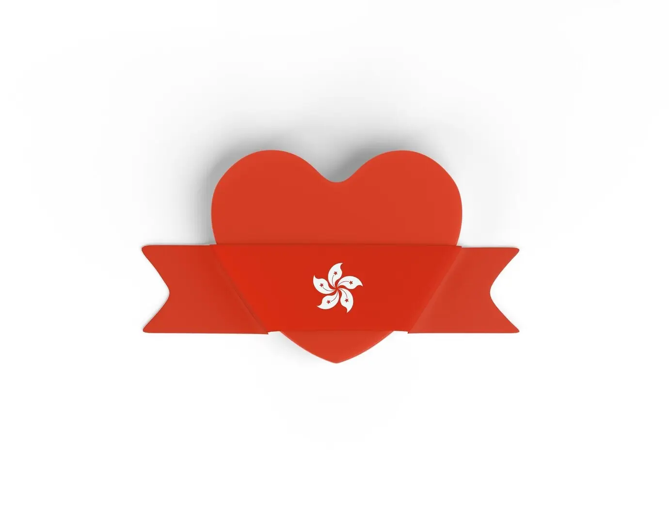 홍콩 국기 하트 배너